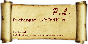 Puchinger Lóránt névjegykártya