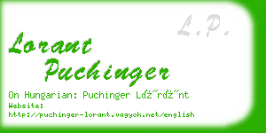 lorant puchinger business card